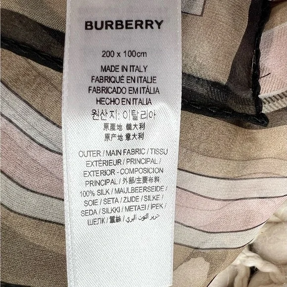 Burberry plaid light pink silk scarf, new. - Picture 5 of 10